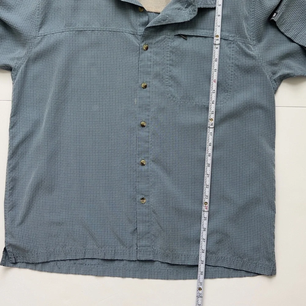 The north face men’s Short Sleeve Button-Up Shirt - Slate Blue Check